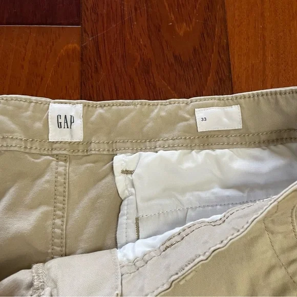 Gap 10" Cargo Shorts Mens 33 Khaki Tan Brown Flap Pockets Outdoors Hiking B6 - Picture 4 of 4